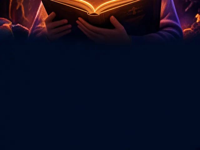 Hands holding an open book in warm light